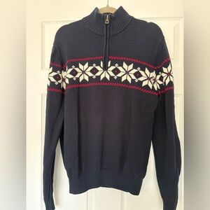 Weatherproof Vintage Navy & Red Quarter Zip Sweater